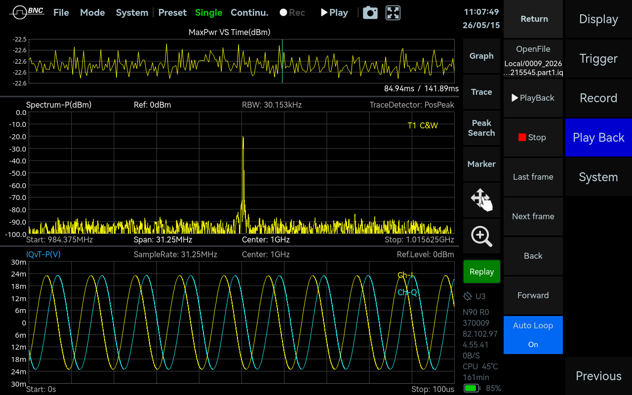 Data Record and Playback in SpecICX